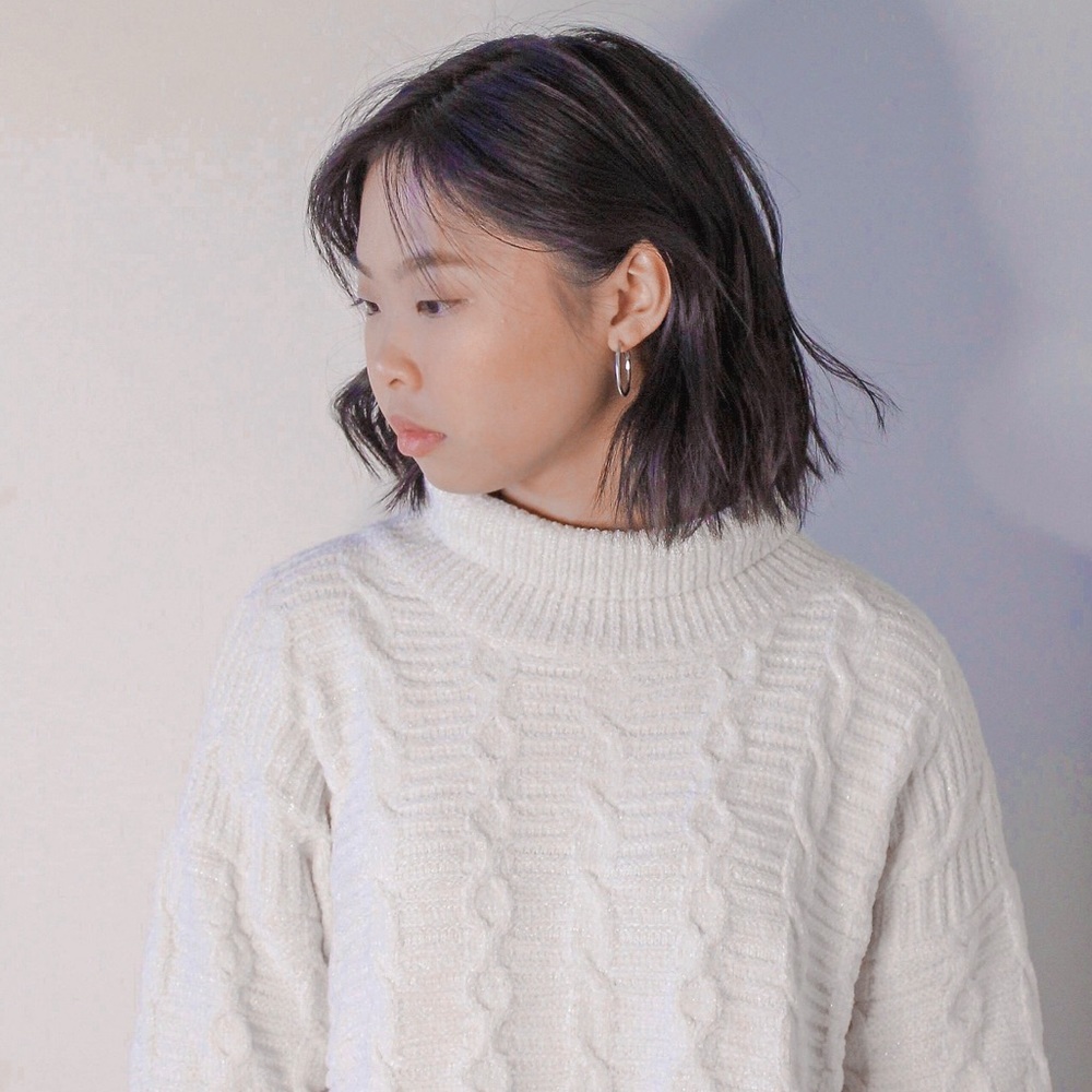 Cream Turtle Neck Slit Mini Dress / Top - Picture 5 of 6